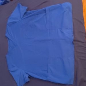Blue Unisex Scrub Top